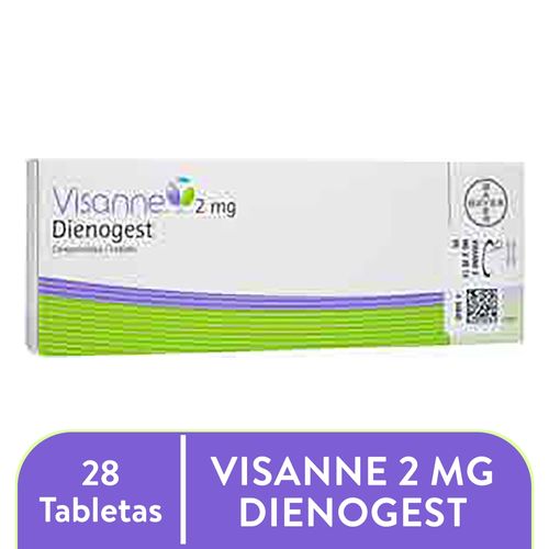 Visanne 2 mg caja 28 comprimidos - Precio indicado por caja