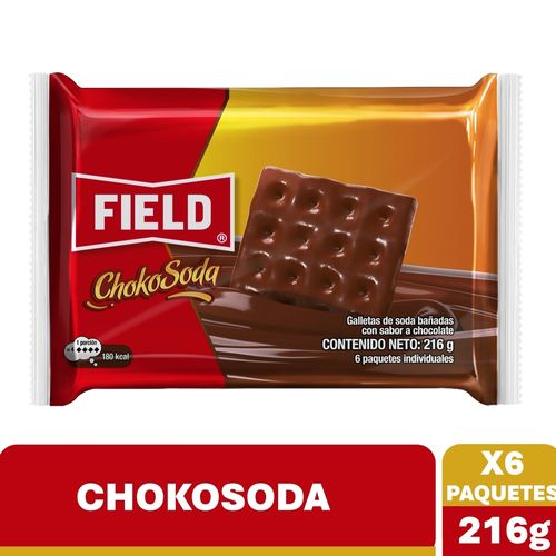 Galletas Field ChokoSoda bañadas chocolate 6 pack - 216 g