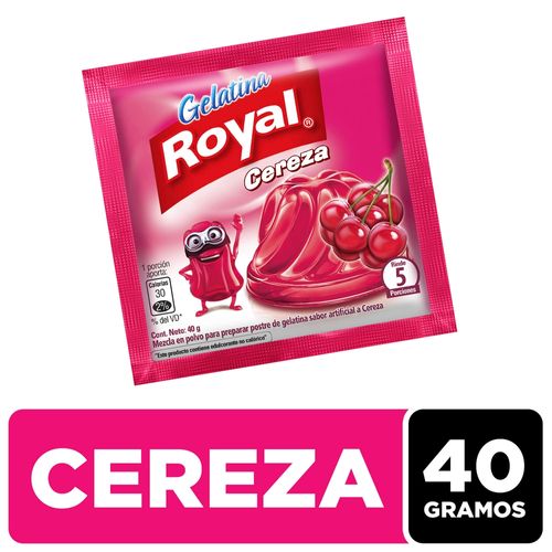 Gelatina En Polvo Royal Sabor Cereza Sobre - 40g