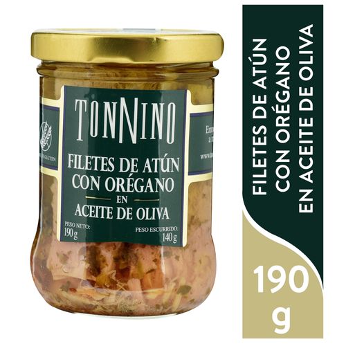 Atún Tonnino en filetes con orégano en aceite de oliva - 190 g