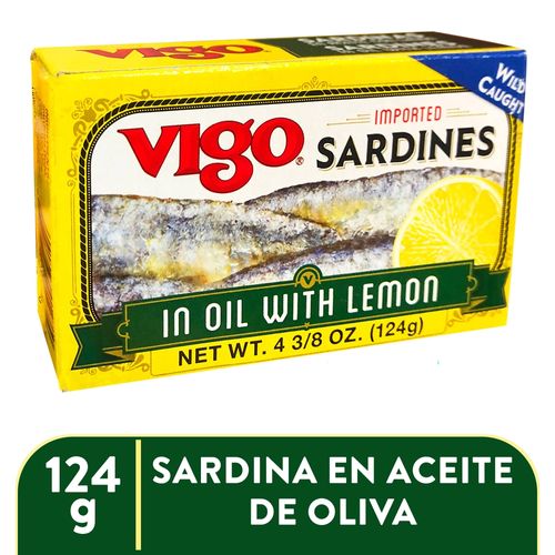 Sardinas Vigo, en Aceite Con Limón -124g