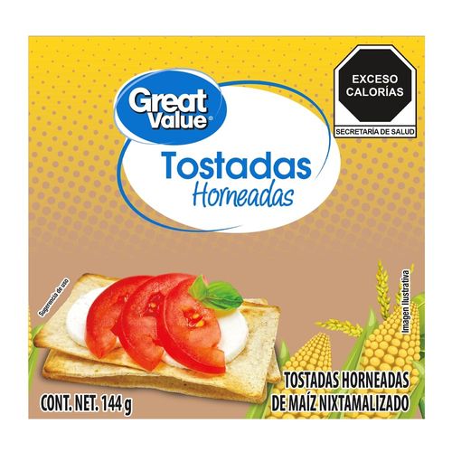 Tostadas Great Value de Maíz Ligeritas Horneadas - 144 g