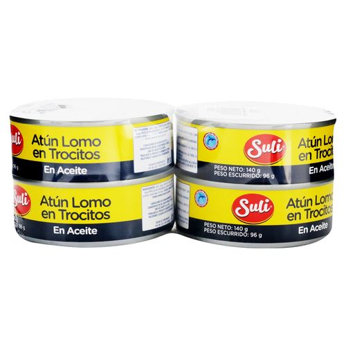 Atún Suli Trocitos En Aceite 4 pack - 560 g