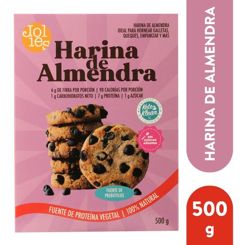 Harina de Almendra Jolies 100% Fuente de fibra y probióticos naturales - 500 g