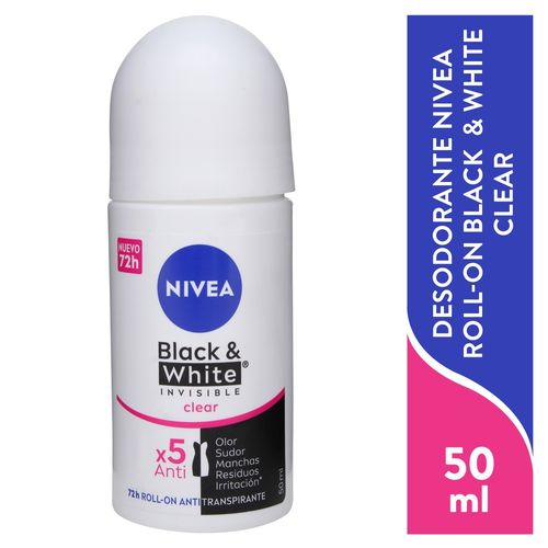 Desodorante Nivea Roll-On Antimanchas Femenino Invisible Clear - 50 ml