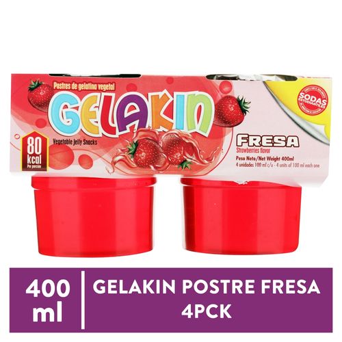 Gelakin Postre Fresa 4pck 400ml