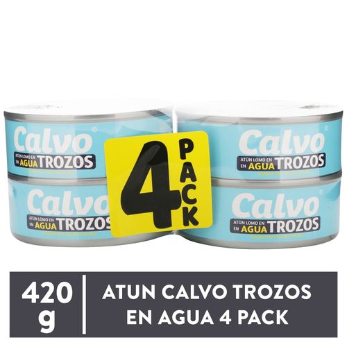 Atun Calvo Trozos En Agua 4 Pack 420gr
