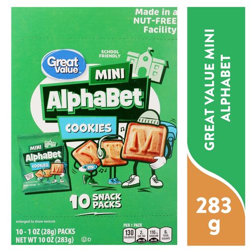 Galleta Great Value Mini Alfabeto 10 PACK - 283 g