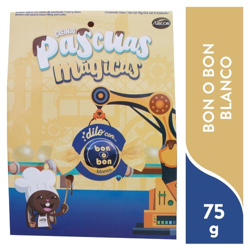 Chocolate Bon o Bon Arcor blanco - 75 g