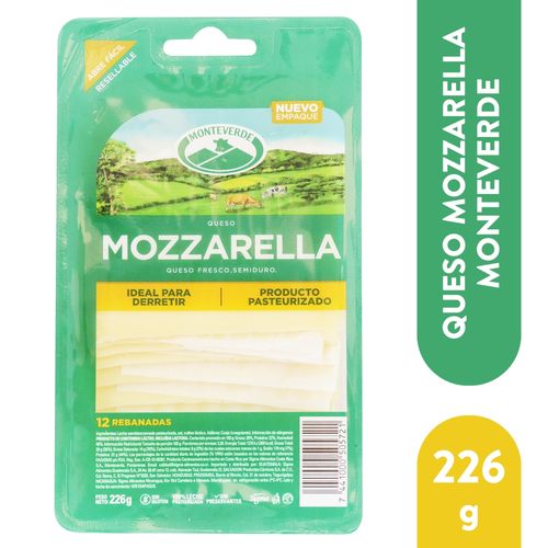 Queso Monteverde mozzarella rebanadas - 226 g