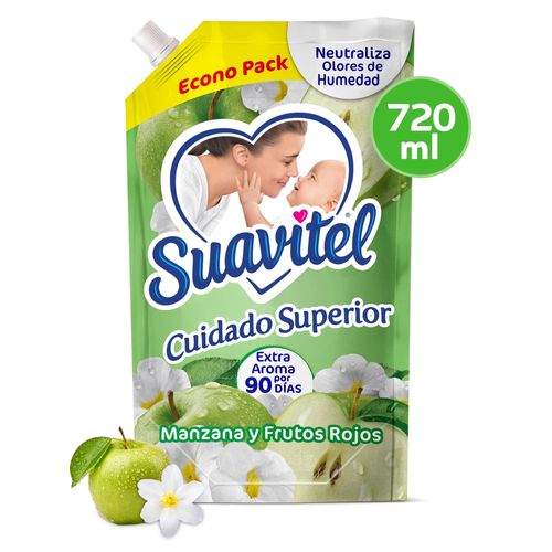 Suavizante de Telas Suavitel Cuidado Superior manzana y Frutos Rojos Doypack -720ml