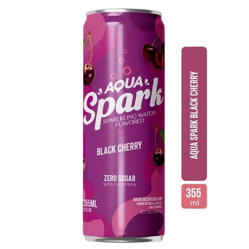 Agua Gasificada Aqua Spark Black Cherry - 355ml