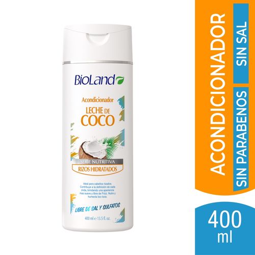 Acondicionador Bioland Leche de Coco Rizos Hidratados - 400 ml