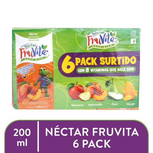 Jugos nectar Fruvita, 6 pack surtido -200ml