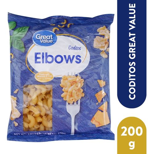 Pasta Great Value Coditos Fortificados - 200 g