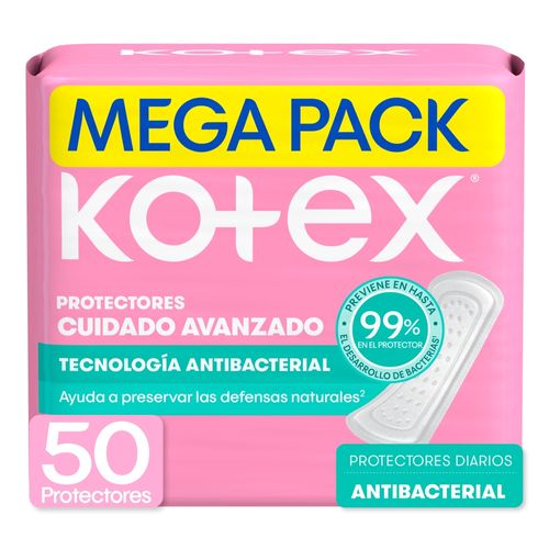 Protectores Diarios Kotex Antibacterial - 50 Unidades