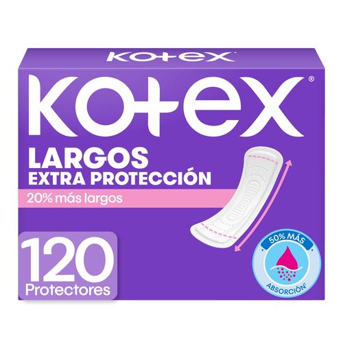 Protectores Diarios Kotex Largos - 120 Unidades