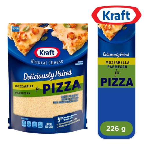 Queso Kraft tipo mix para pizza rallado - 226 g