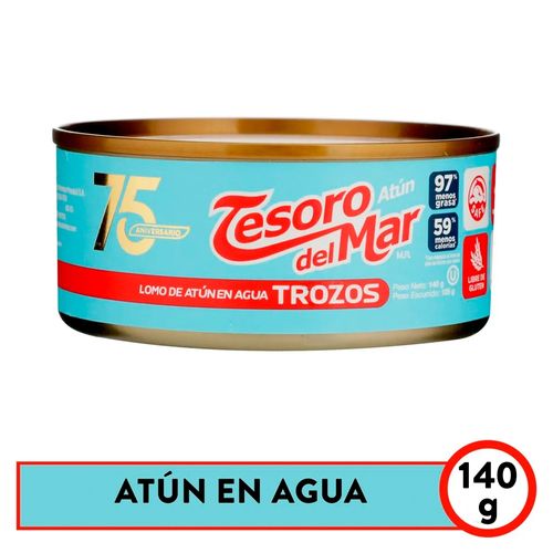 Atún Tesoro Del Mar trozos en agua - 140 g