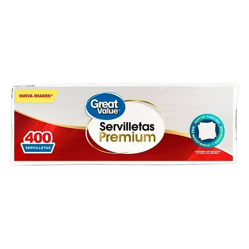 Servilletas Great Value Premium - 400 Uds