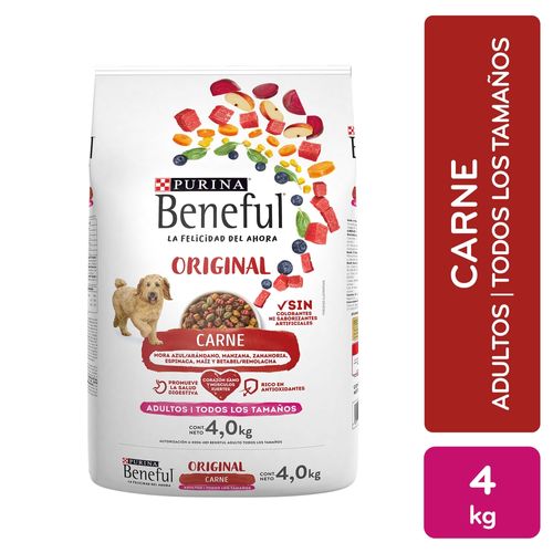 Alimento seco Purina Beneful para perro adulto sabor carne- 4 kg