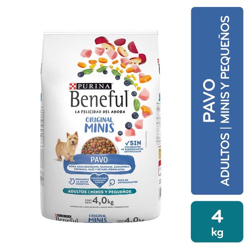 Alimento para perro adulto Beneful minis y pequeño sabor pavo - 4 kg