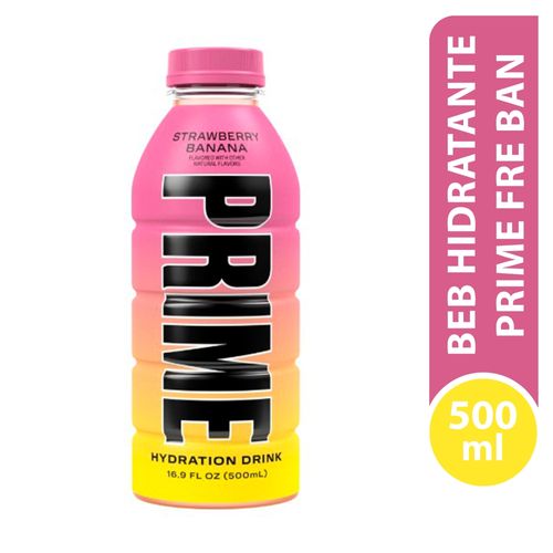 Bebida hidratante Prime Strawberry Banana -500 ml