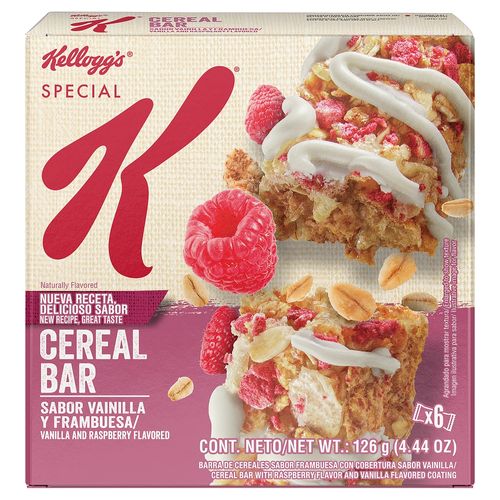Barras de Cereal Kelloggs Special K Vainilla y Frambuesa - 126 g