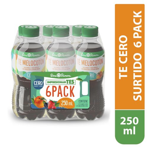 Té Verde Y Melocotón Dos Pinos Cero 6 Pack - 250ml