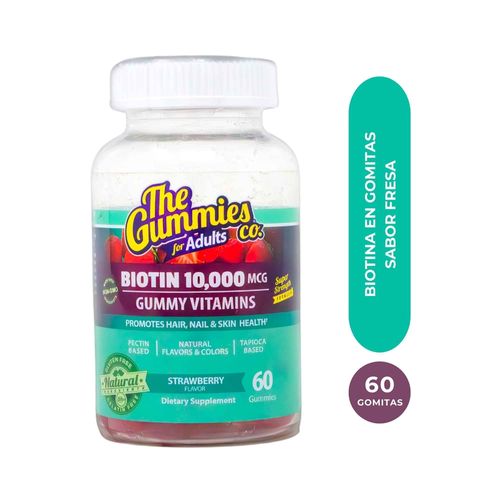 Biotina 10,000 MCG en Gomitas The Gummies sabor  a fresa - 60 uds