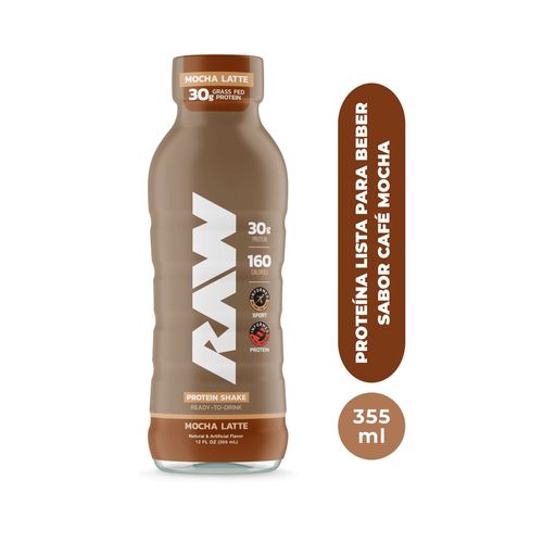 Proteina RAW de Mocha Latte 30g por porcion, RTD - 12 oz