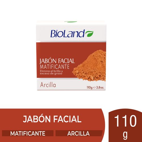 Jabón Facial Matificante Bioland Barra Arcilla - 110 g