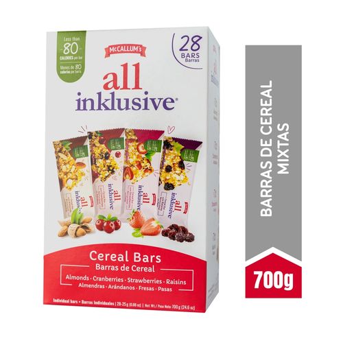 Barras de cereal Mc Callums All Inklusive, Mixtas -700g