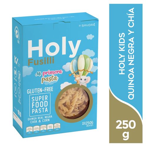 Pasta Savoré Holy kids Fusilli quinoa negra chía y maíz - 250 g