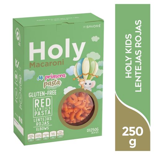 Pasta Savoré Holy Kids Macaroni Lenteja Roja - 250 g