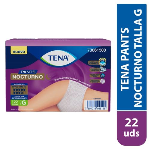 Ropa Interior Desechable Tena Pants Nocturno Talla G - 22 Uds