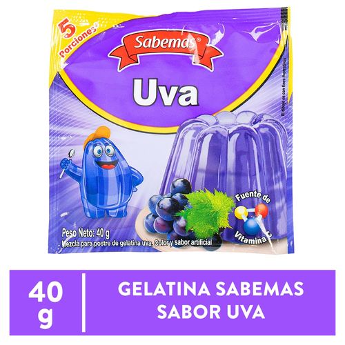 Gelatina Sabemas Sabor Uva - 40 g