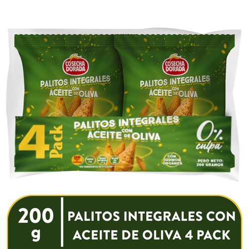 Palitos integrales Cosecha Dorada con aceite de oliva y quinoa 4 pack - 200 g