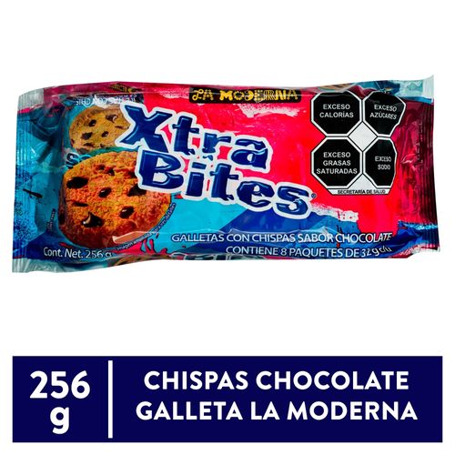 Galleta La Moderna xtra bites con chispas chocolate - 256 g