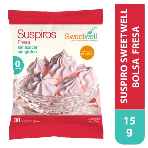 Suspiros Sweetwell De Fresa 15 G. Sin Azúcar, Sin Gluten