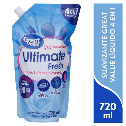 Suavizante Great Value Cuidado Avanzado Aroma Spring Breeze - 720 ml