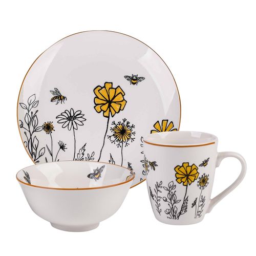Vajilla Mainstays de porcelana -12 pzas