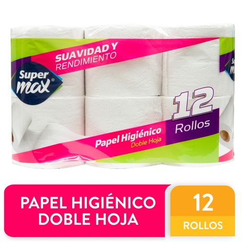 Papel Higiénico Supermax Doble Hoja 12 Rollos