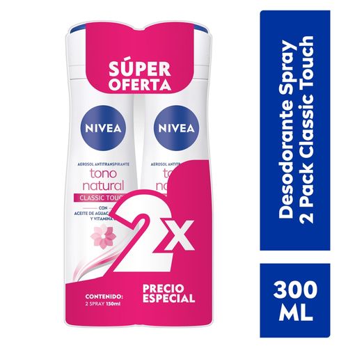 Desodorante Nivea Spray 2 Pack Classic Touch -300ml