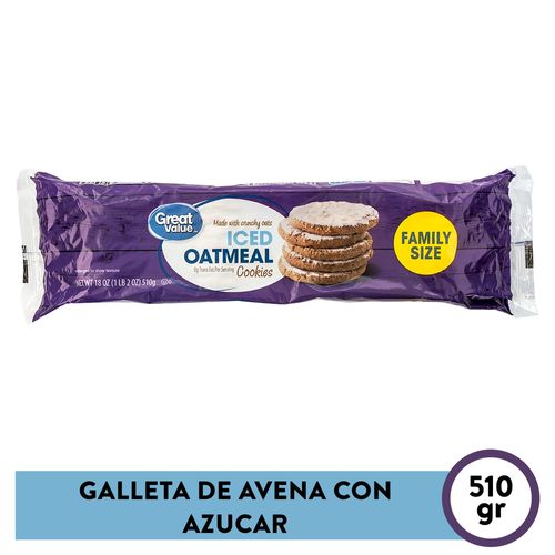 Galleta Great Value De Avena Con Glaseado Azucarado - 510 g