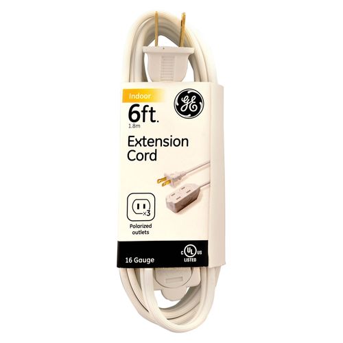 Extension Electrica General Electric con proteccion color Blanca - 1.8mts