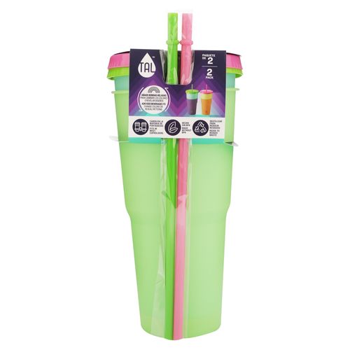 Set De 2 Vasos 2 Pajillas Tal - 40 onz