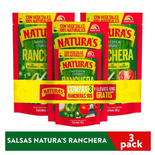 Salsa Naturas Ranchera 3pack 90gr
