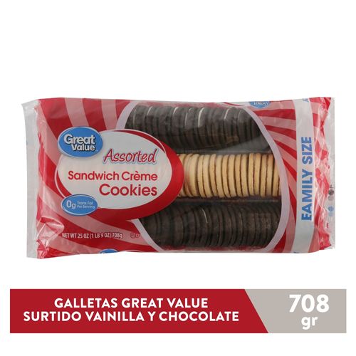 Galleta Great Value De Chocovainilla Rellena Con Crema - 708 g
