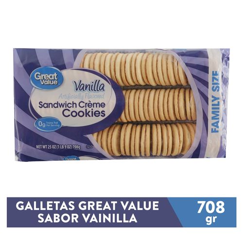 Galleta Great Value De Vainilla Rellena Con Crema - 708 g